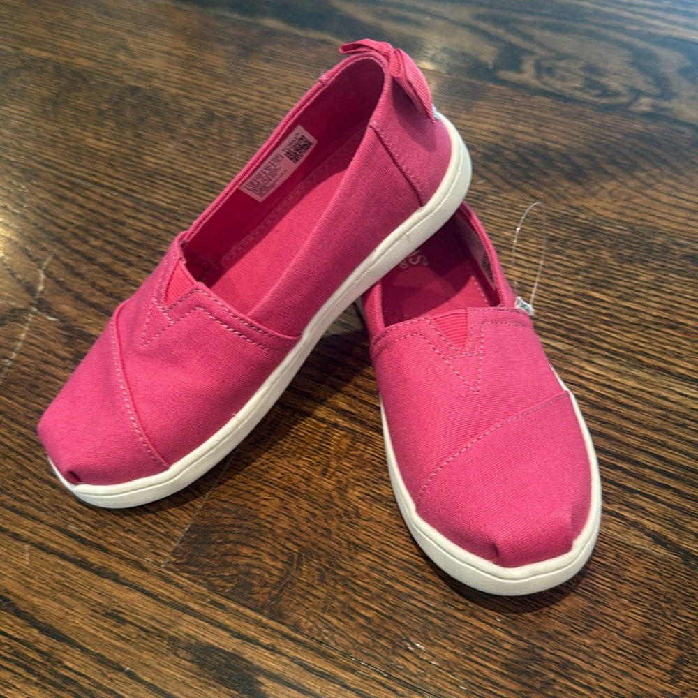 Toms Kids Pink Canvas Slip-On Sneakers